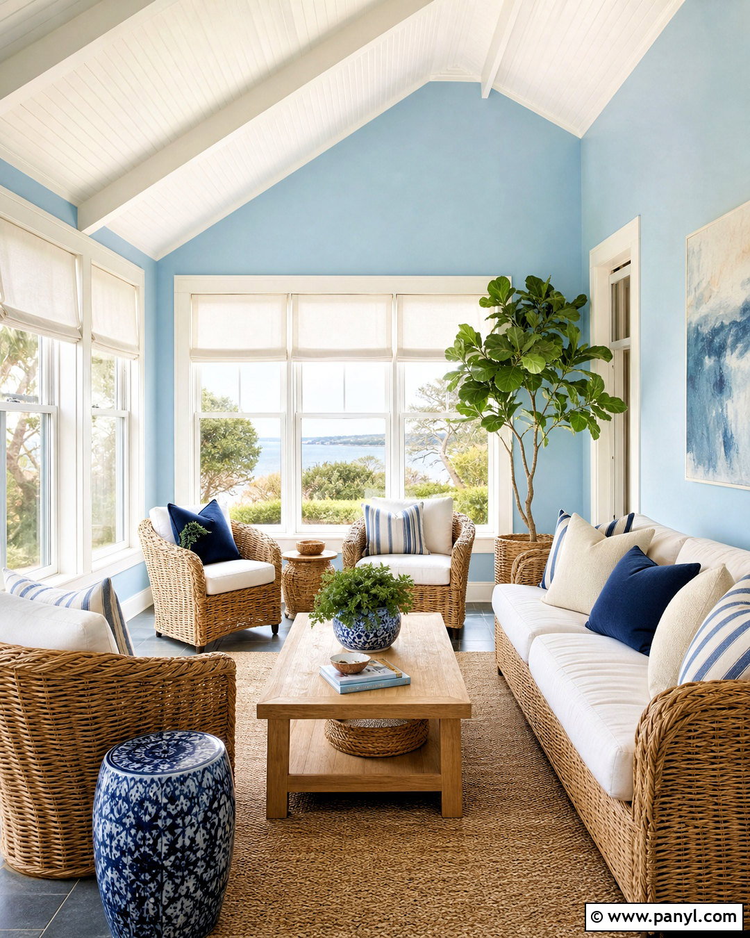 Coastal Blue Sunroom Color Scheme - 20 room colour ideas