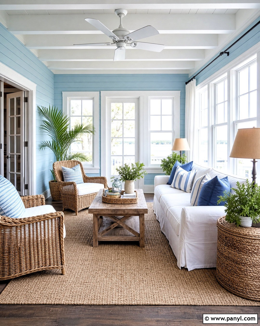 Coastal Blue Sunroom Walls - 20 blue wall design ideas