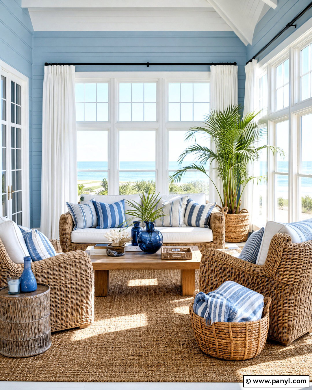 Coastal Blue Sunroom - 20 blue room idea ideas