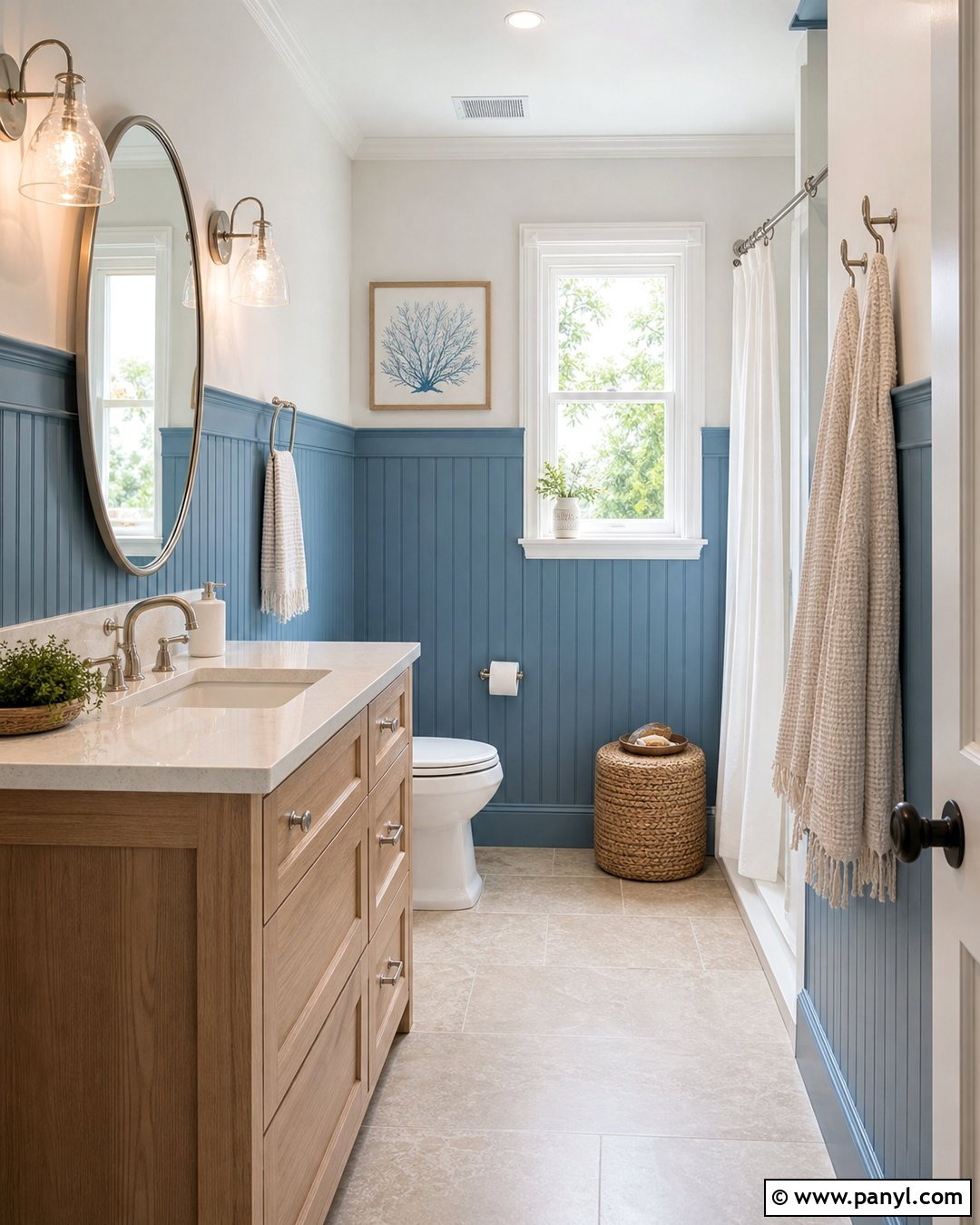 Coastal Blue Wainscoting Bathroom - 35 blue wainscoting ideas