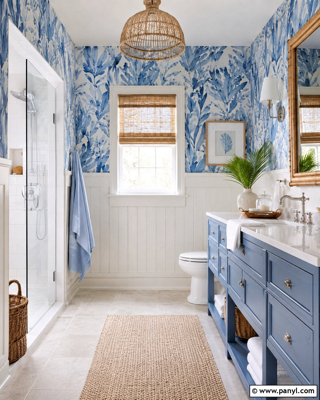 Coastal Blue Wallpaper Bathroom - 20 coastal blue bathroom ideas