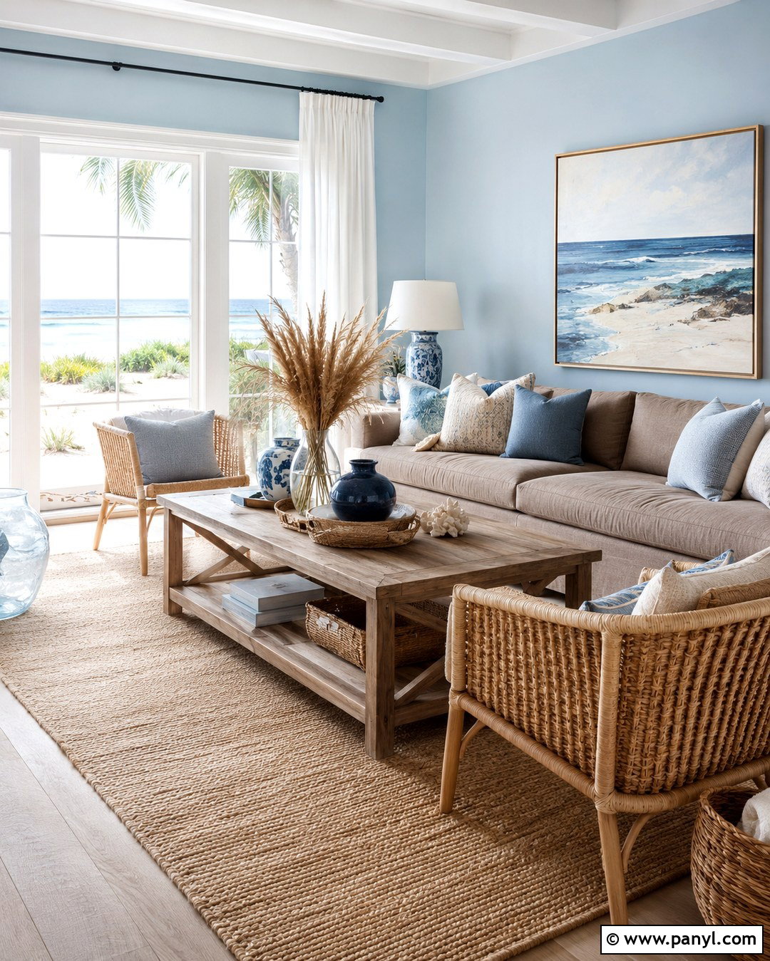 20 Blue Wall Brown Couch Ideas for a Warm, Stylish Living Room