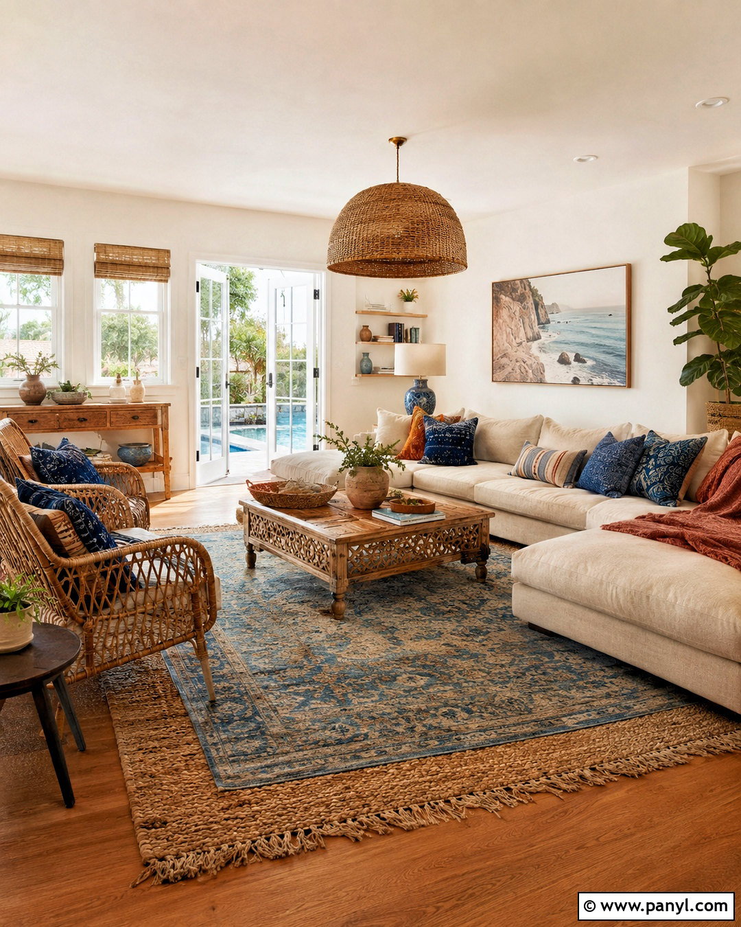 Coastal Boho Living Room - 20 coastal beach house interiors