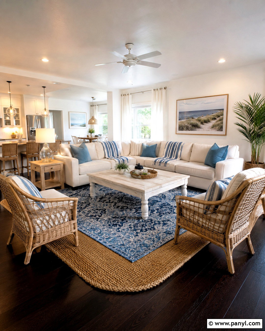 Coastal Dark Brown Floor Living Room - 20 dark brown floor living room ideas