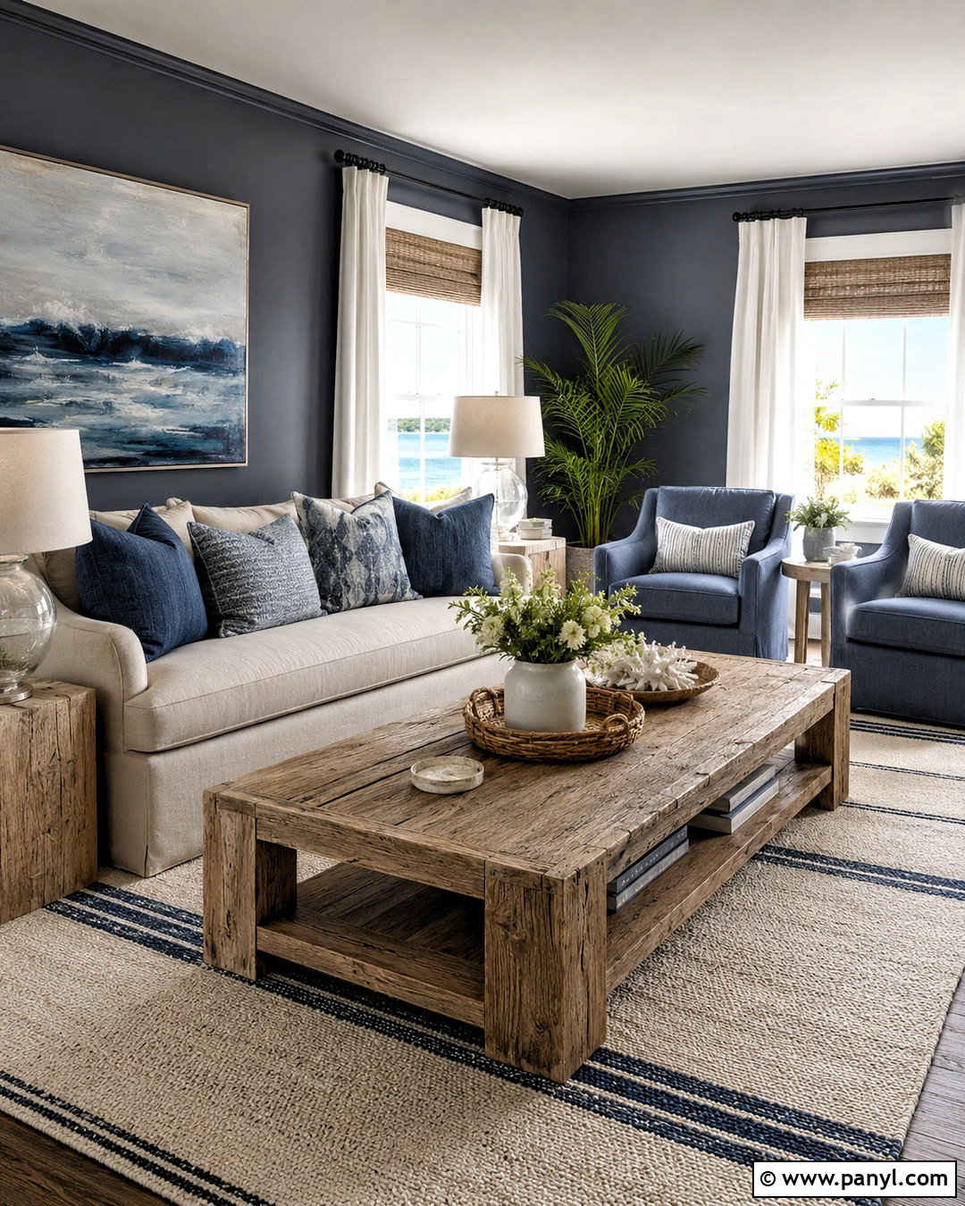 Coastal Dark Gray Living Room - 20 dark gray living room ideas