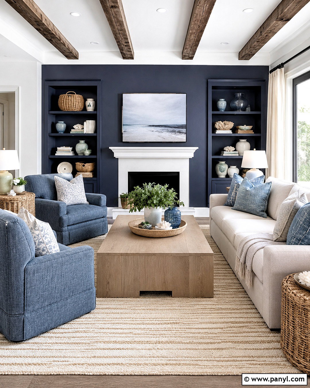 Coastal Dark Grey Living Room - 20 dark grey living room ideas