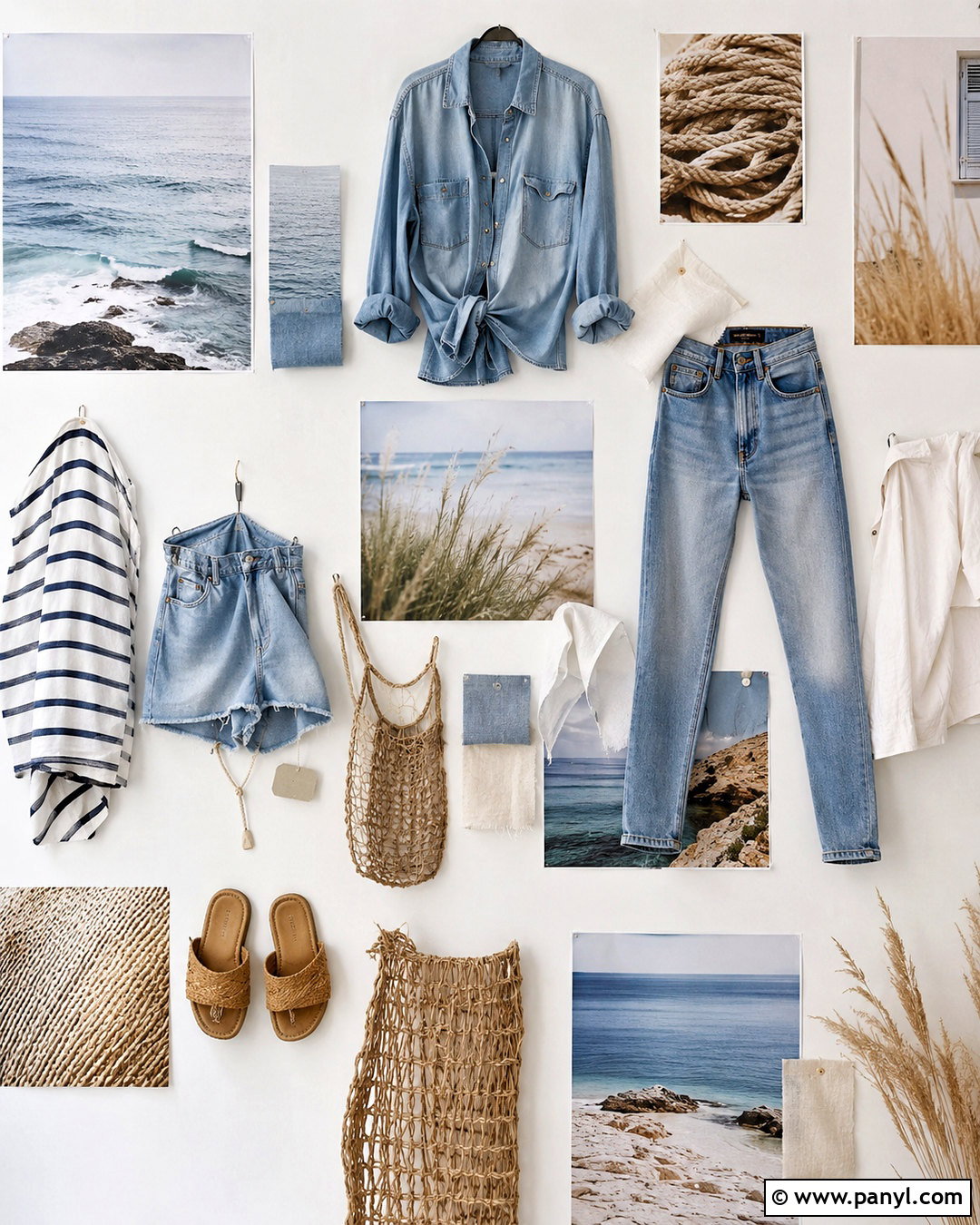 Coastal Denim Board - 20 denim inspiration board ideas