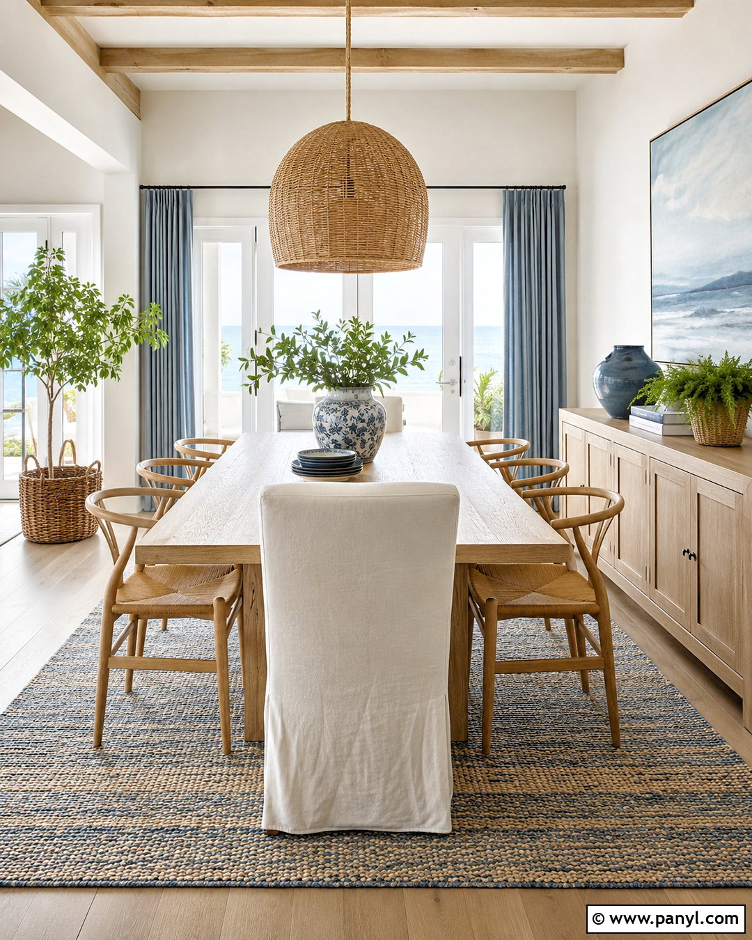 Coastal Dining Room - 20 coastal beach house interiors
