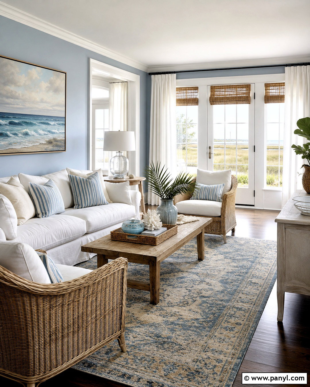 Coastal Dusty Blue Living Room - 20 dusty blue living room ideas