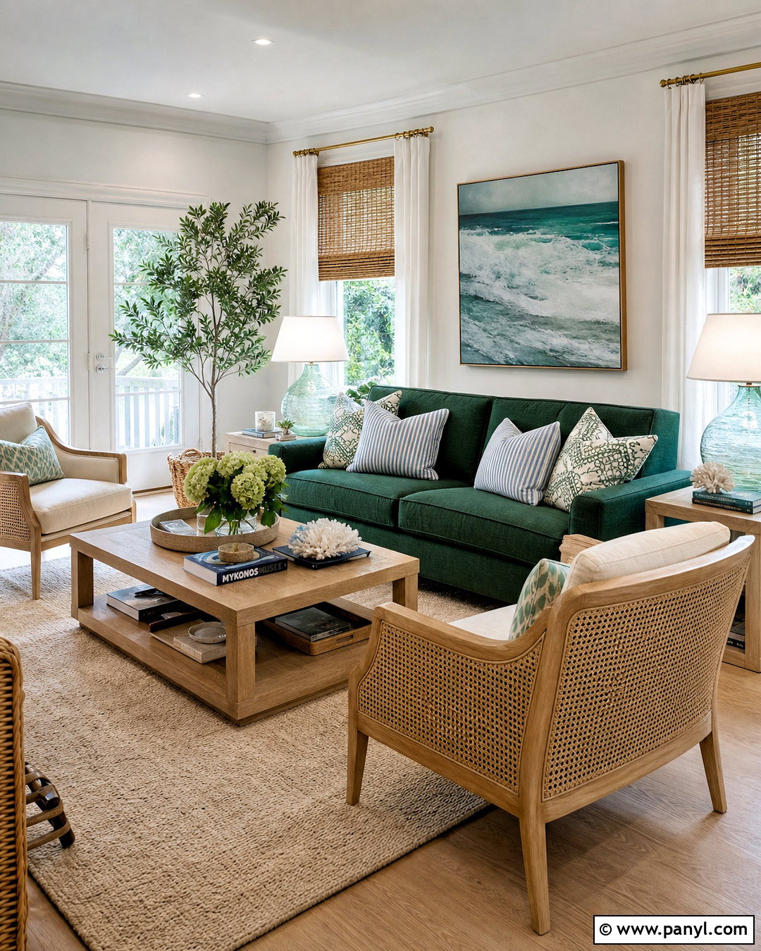 Coastal Emerald Green Living Room - 20 emerald green living room ideas