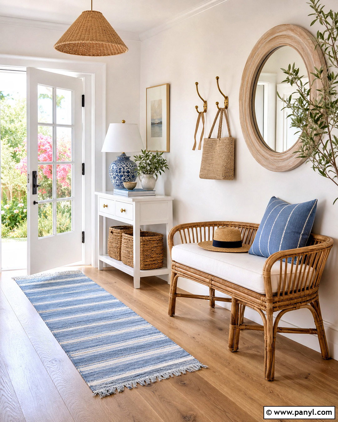 Coastal Entryway With Woven Decor - 20 entryway ideas