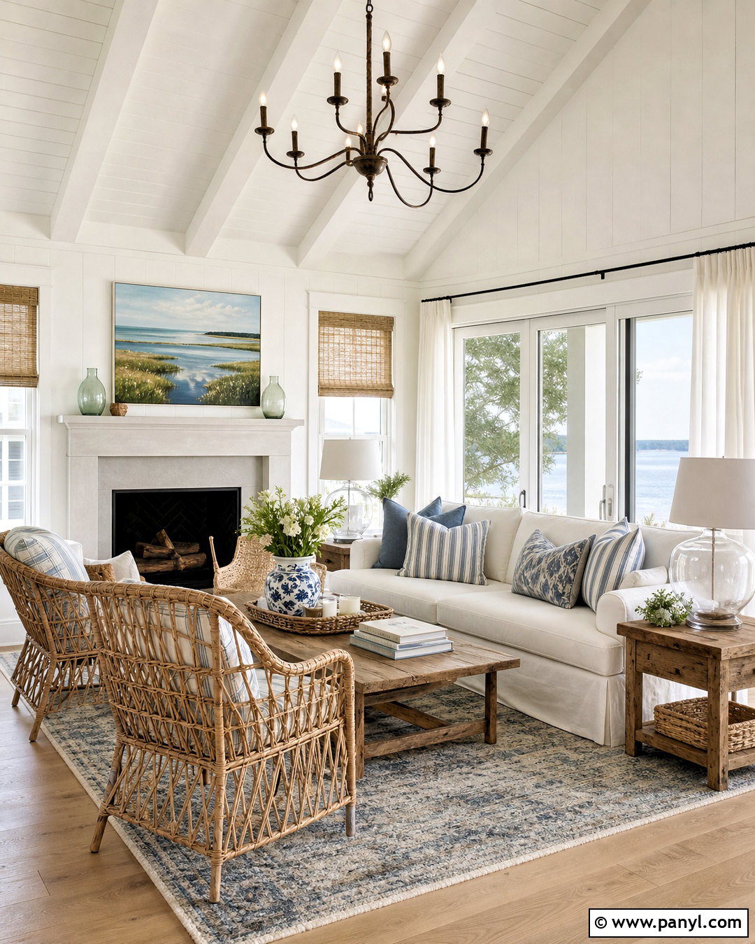 Coastal Farmhouse Living Room - 20 farmhouse living room ideas