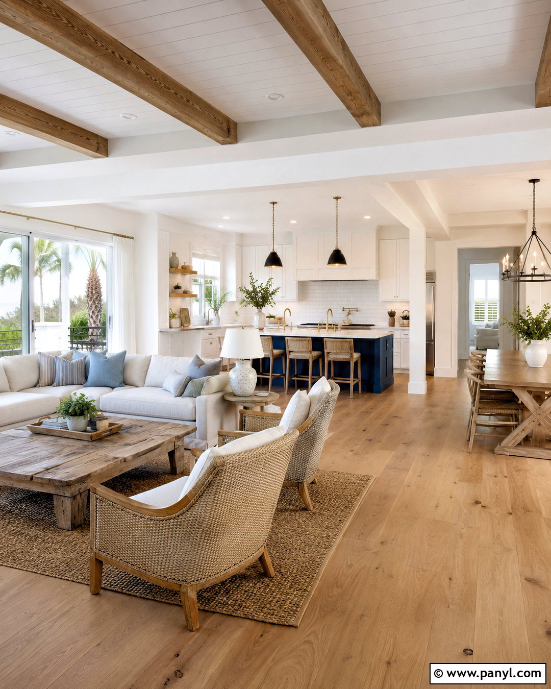 Coastal Farmhouse Open Floor Plan - 20 coastal beach house interiors