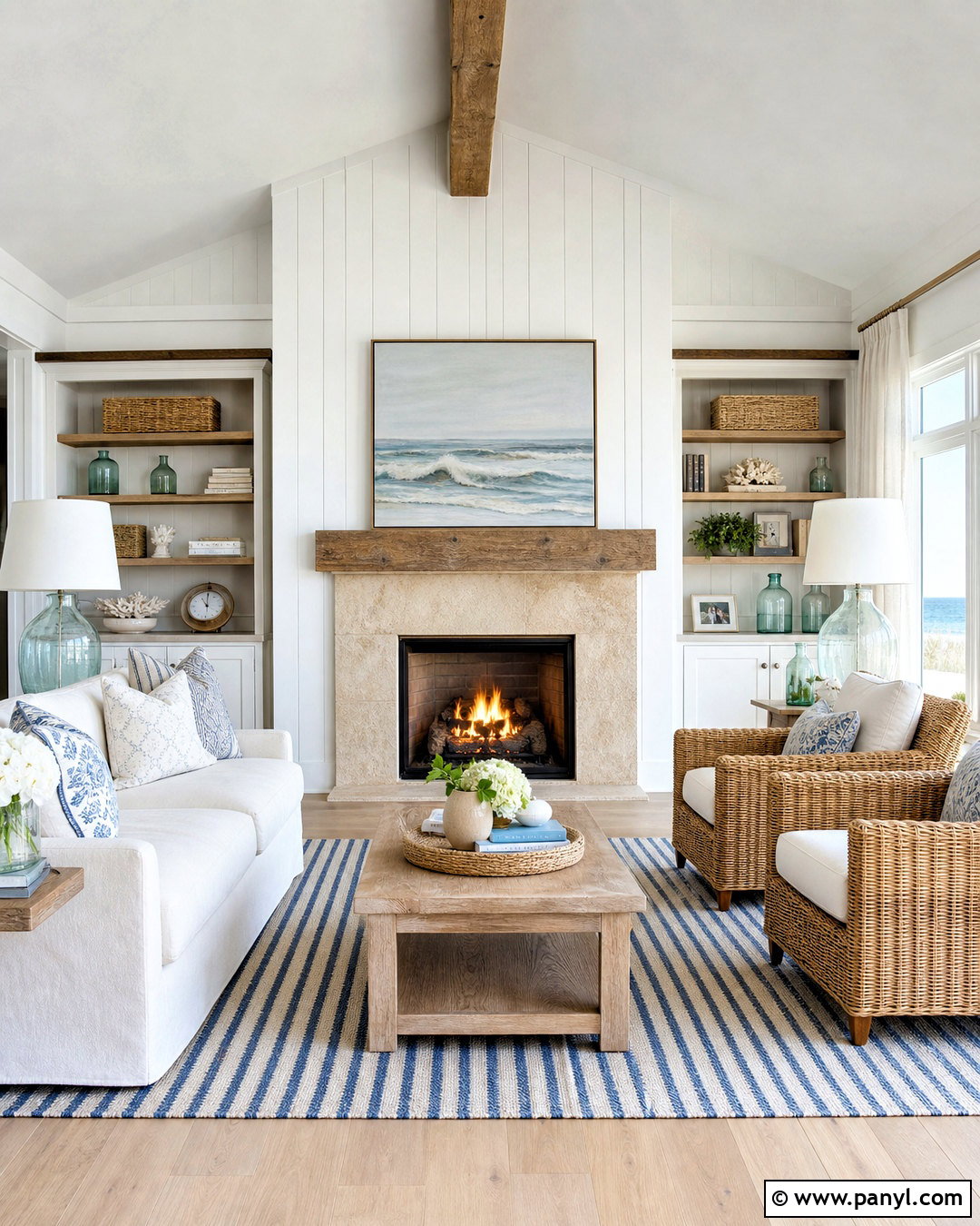 Coastal Fireplace Accent Wall - 20 accent wall fireplace living room ideas