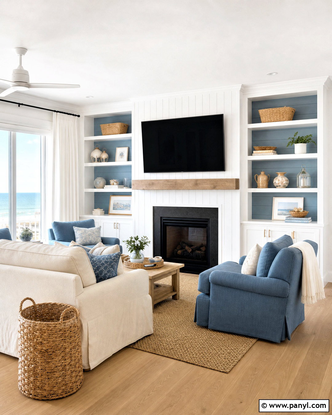 Coastal Fireplace Wall With TV - 20 fireplace wall ideas with tv ideas