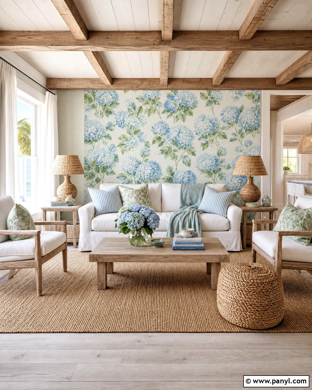 Coastal Floral Wallpaper Living Room - 20 floral wallpaper living room ideas