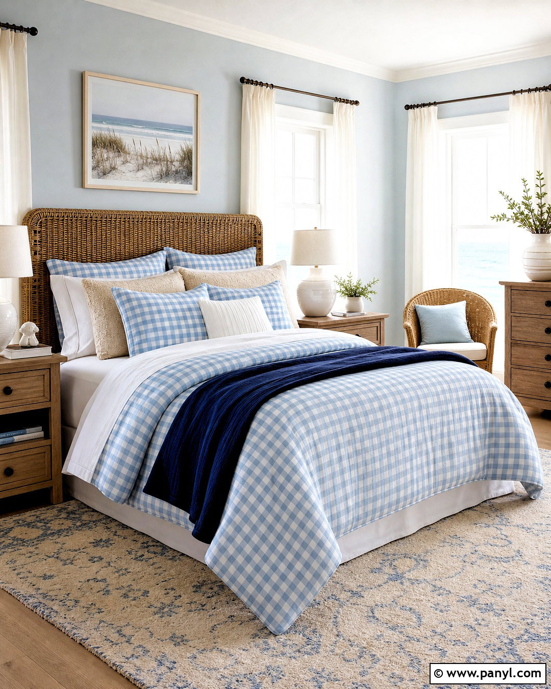 Coastal Gingham Bedding - 20 gingham bedding ideas
