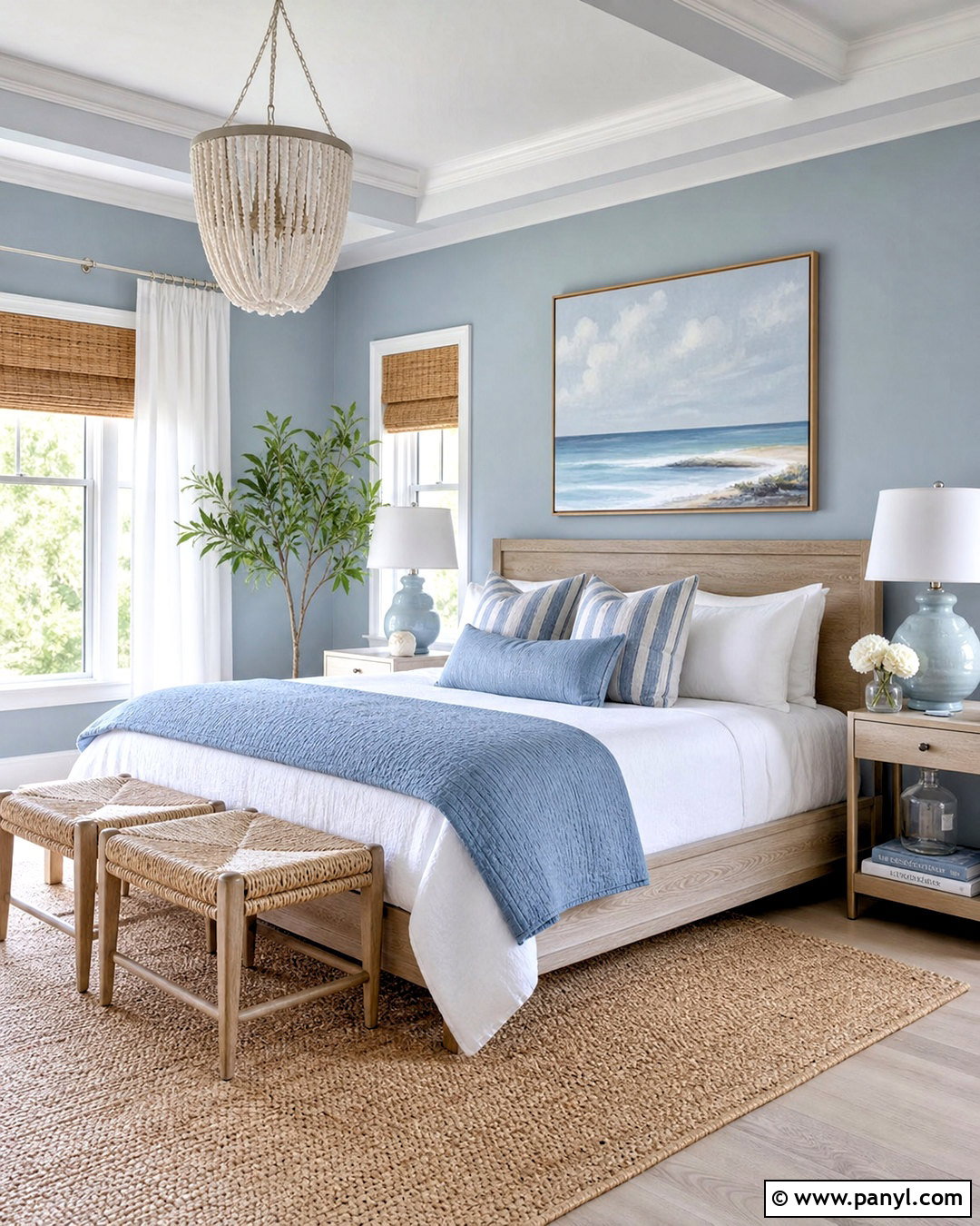 Coastal Gray Bedroom With Soft Blue Decor - 20 gray walls bedroom ideas