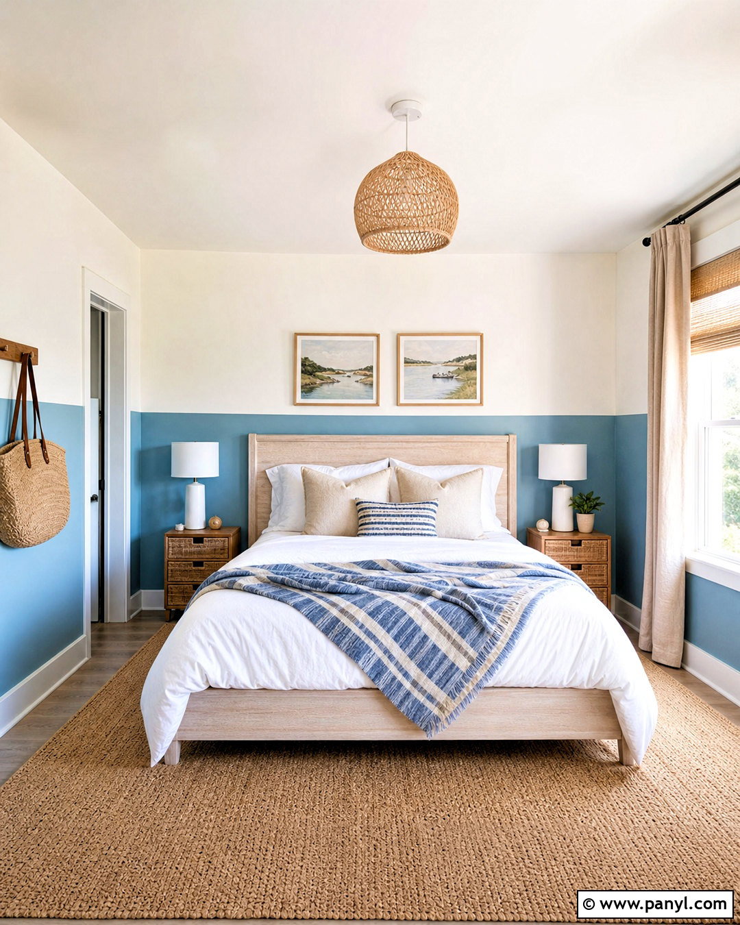 Coastal Half Painted Wall Bedroom - 20 half painted wall bedroom ideas