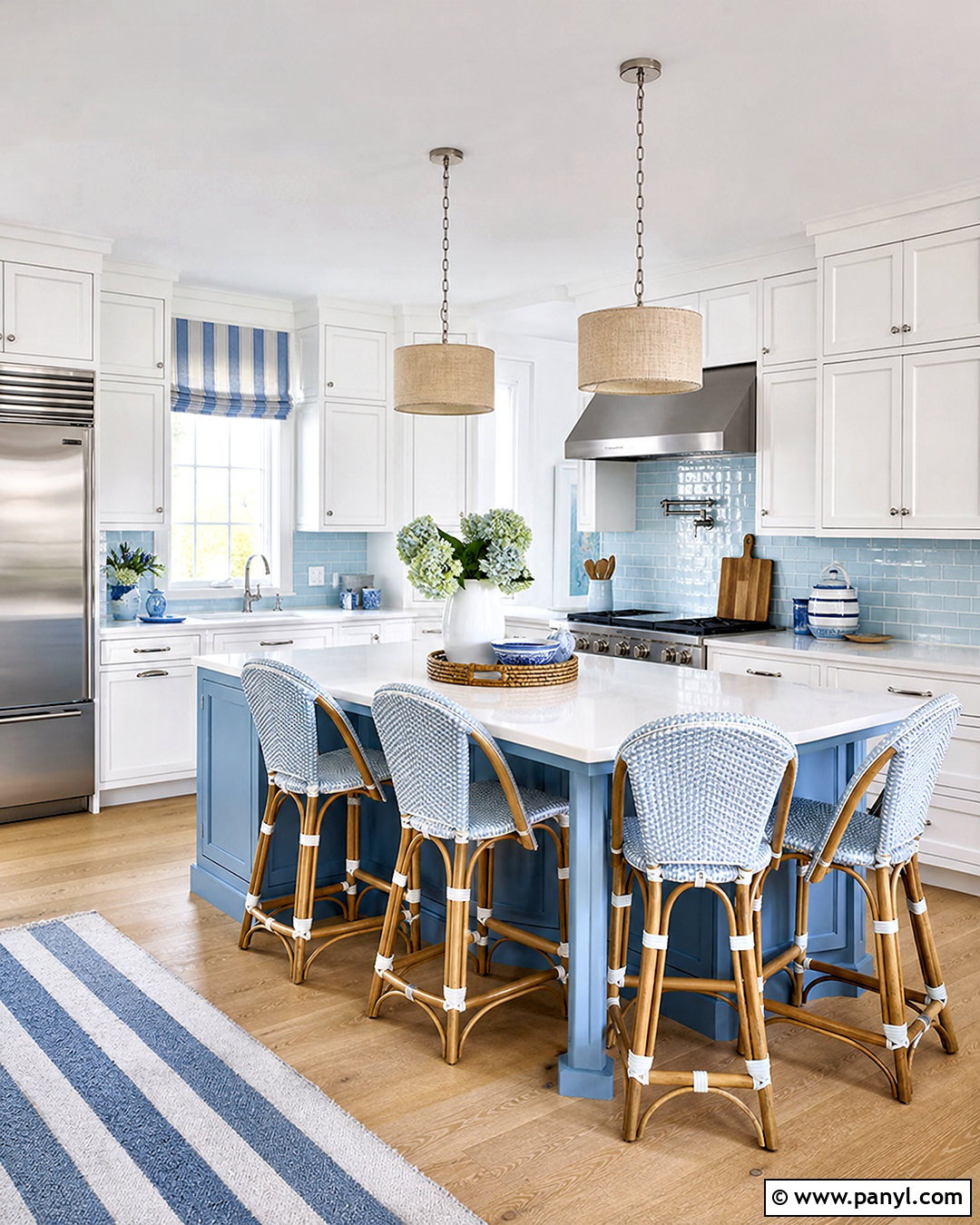 Coastal Kitchen With Pale Blue Accents - 20 kitchen with blue accents