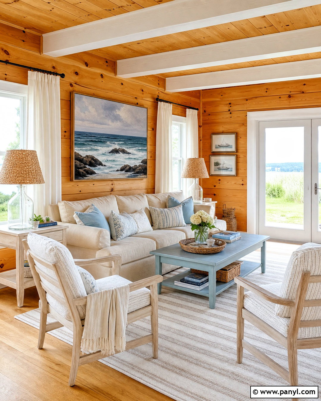 Coastal Knotty Pine Living Room - 20 knotty pine living room ideas