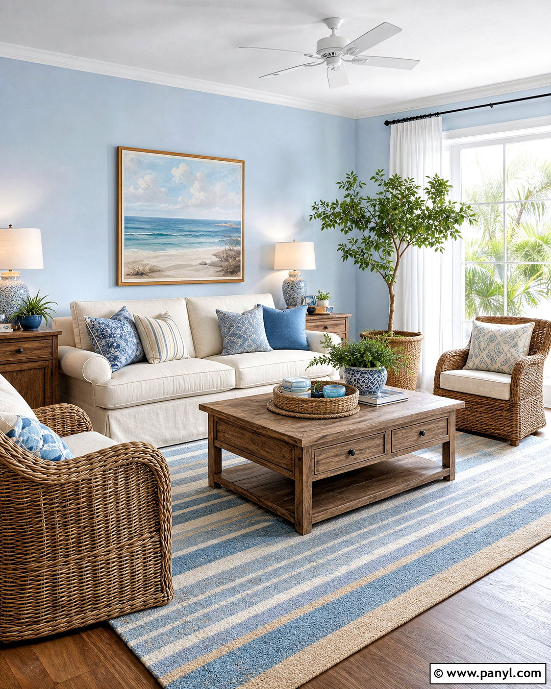 Coastal Light Blue And Brown Living Room - 20 light blue and brown living room ideas