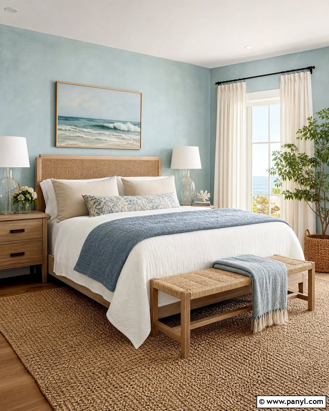 Coastal Limewash Bedroom - 35 Line Wash Walls