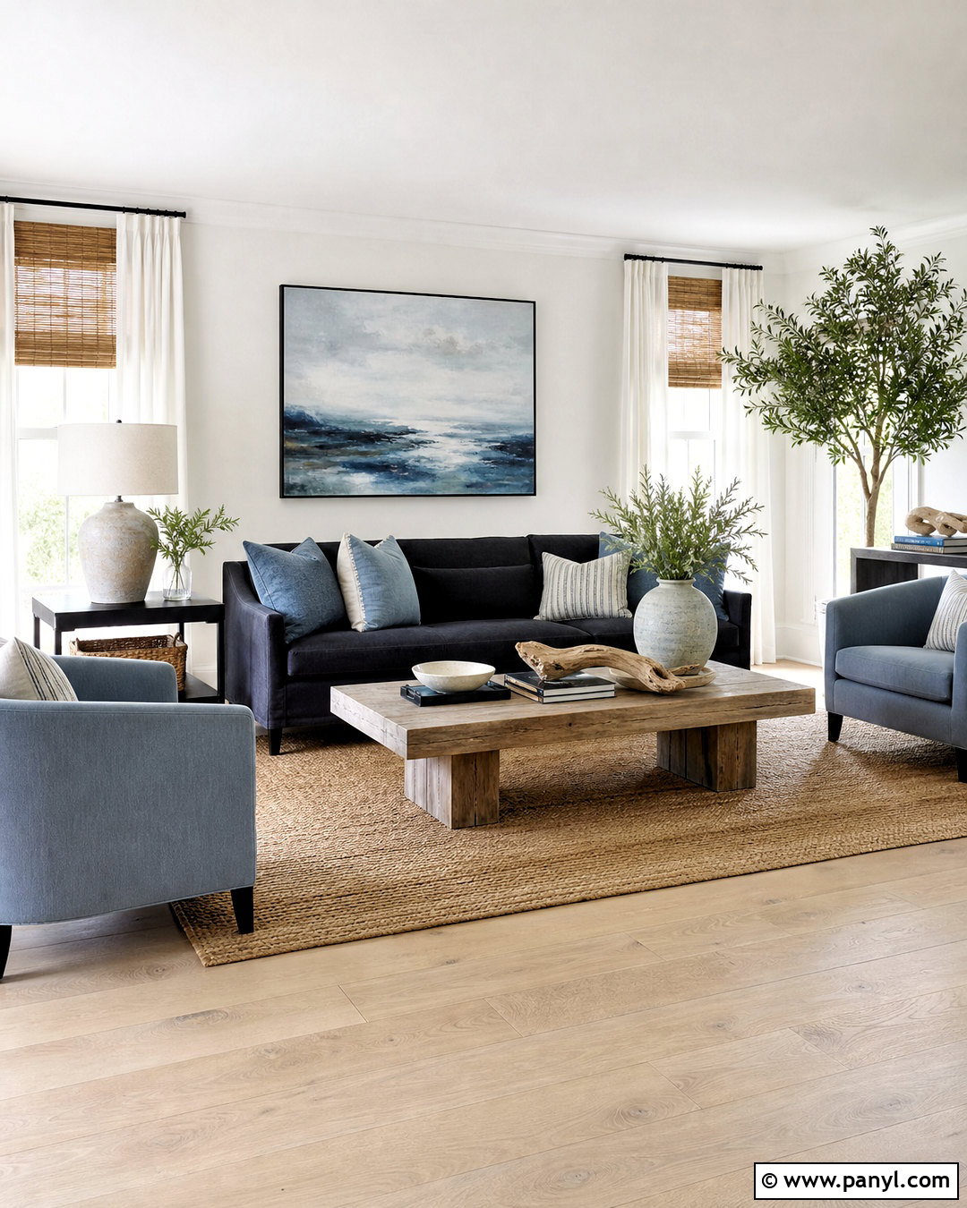 Coastal Living Room With Black Furniture - 20 room with black furniture ideas