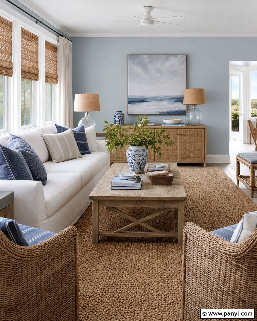Coastal Living Room With Blue Gray Walls - 30 blue gray walls