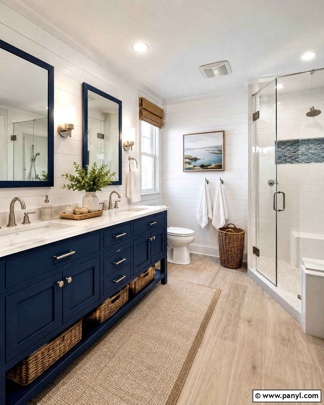 Coastal Midnight Blue Bathroom - 20 midnight blue bathroom ideas