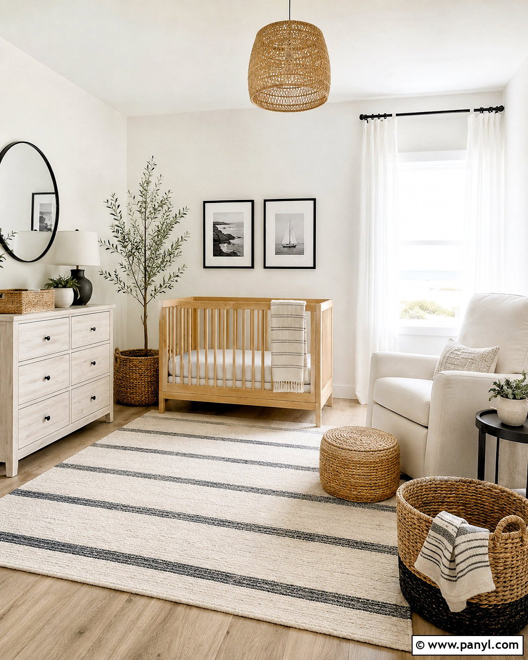 Coastal Monochrome Nursery - 20 monochrome nursery ideas