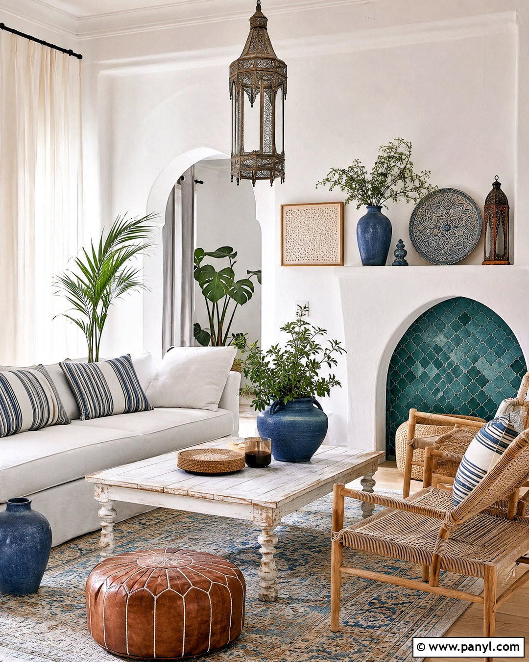 Coastal Moroccan Living Room - 20 morroco interior design ideas