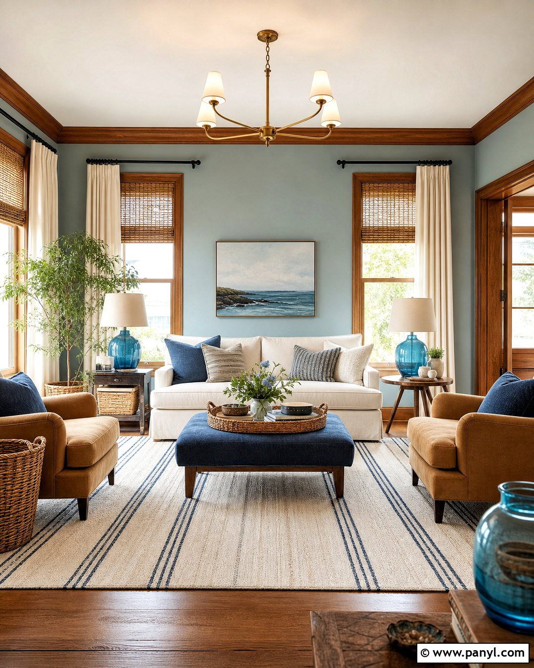 Coastal Oak Trim Living Room - 20 oak trim living room ideas