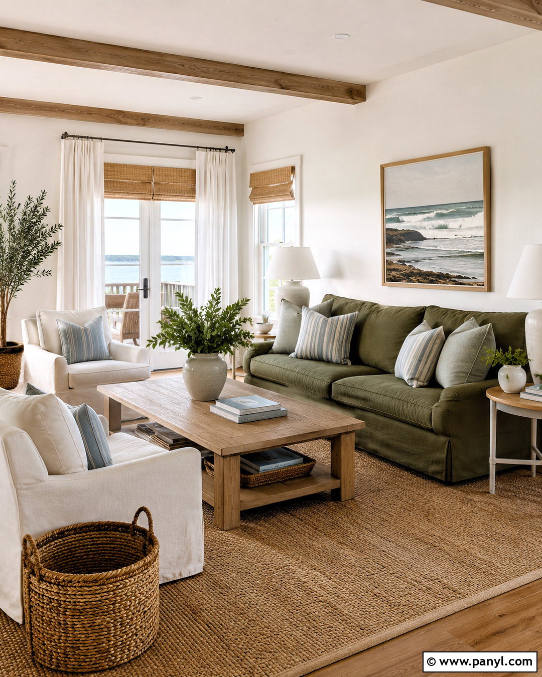 Coastal Olive Green Living Room - 20 olive green living room ideas