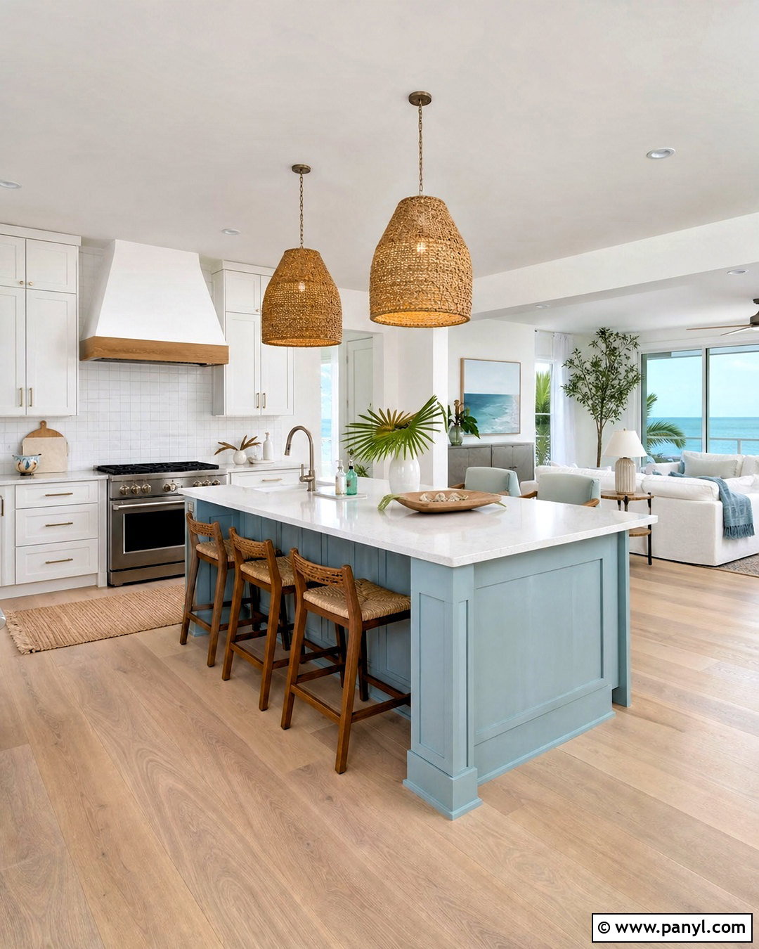 Coastal Open Concept Kitchen - 20 beach interior design coastal style ideas