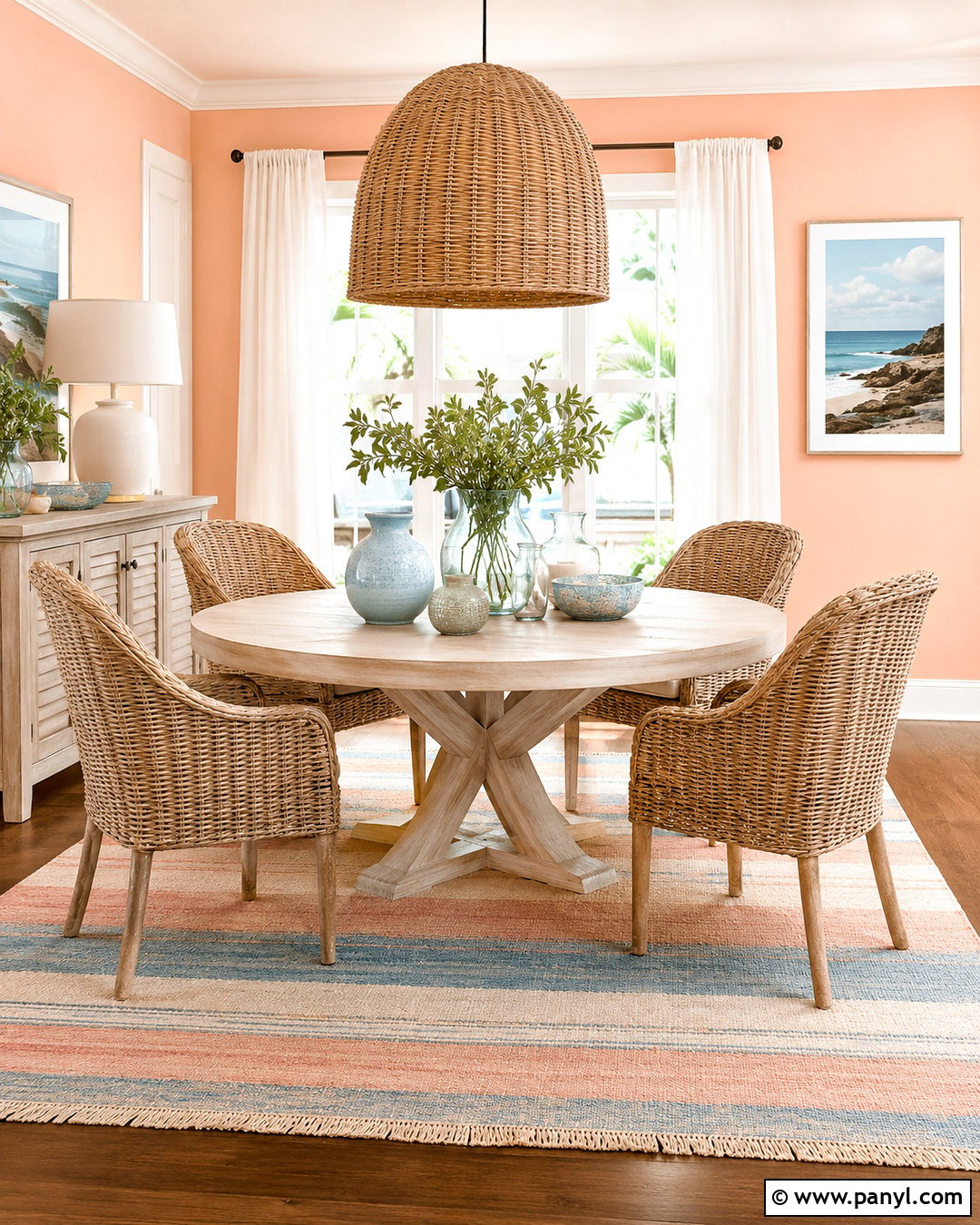 Coastal Peach Dining Room - 20 peach dining room ideas