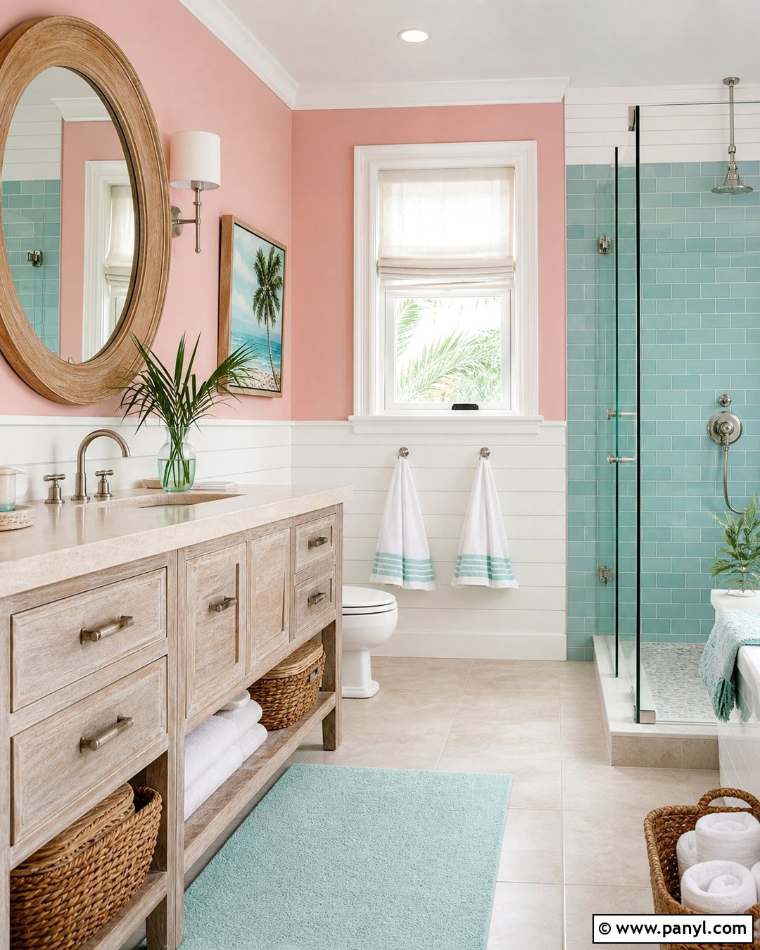 Coastal Pink Bathroom Walls - 30 pink bathroom walls