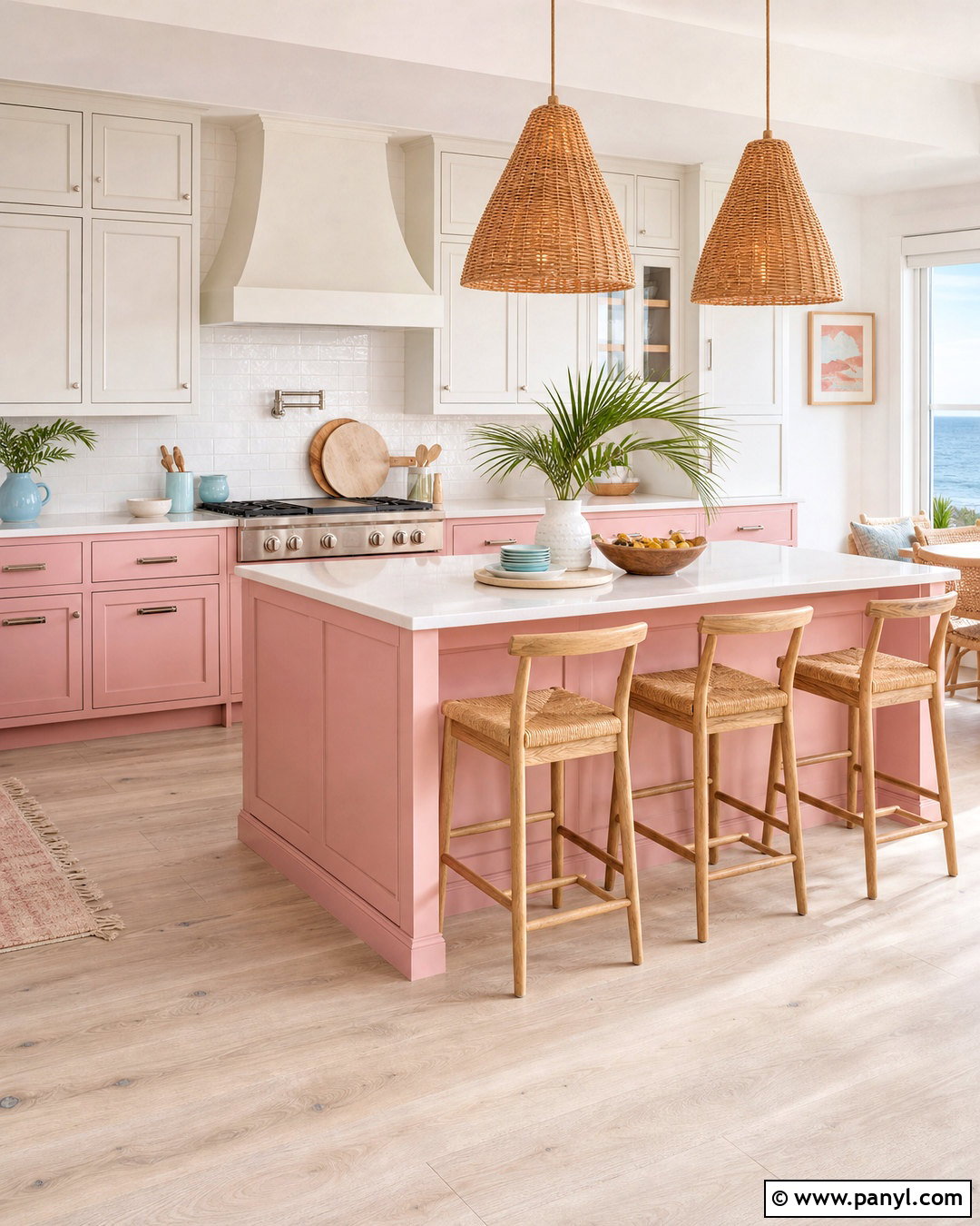Coastal Pink Kitchen - 20 pink kitchen decor ideas