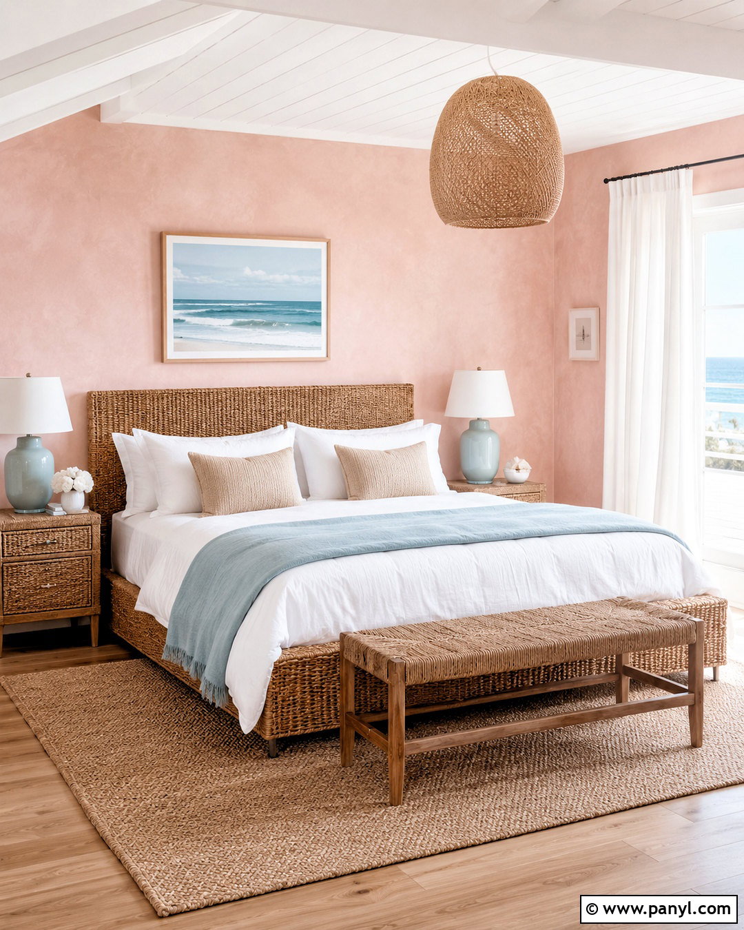 Coastal Pink Limewash Bedroom - 20 pink limewash bedroom ideas