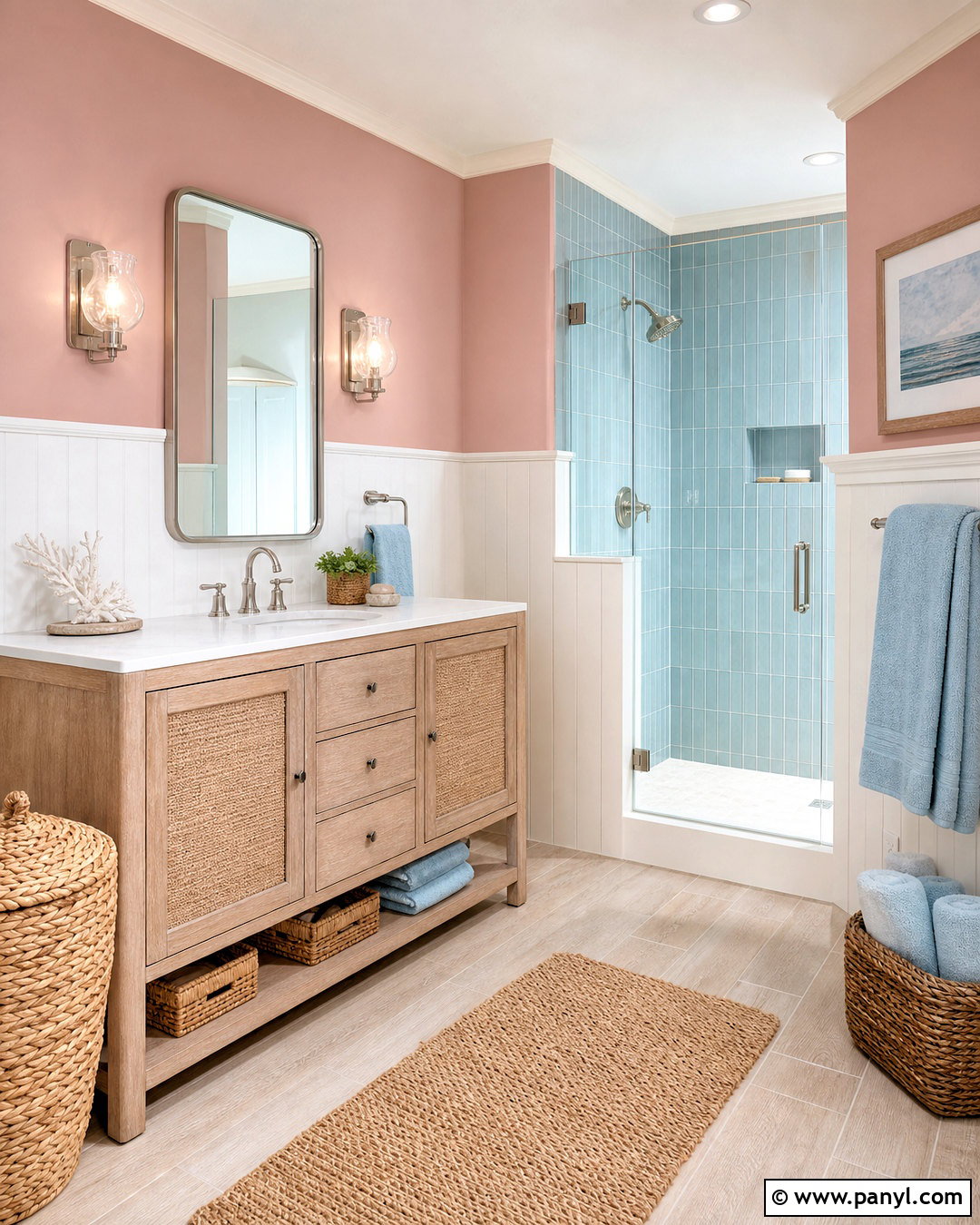 Coastal Sulking Room Pink Bathroom - 20 sulking room pink bathroom ideas
