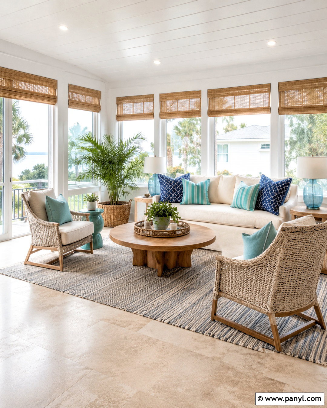 Coastal Sunroom - 20 coastal beach house interiors