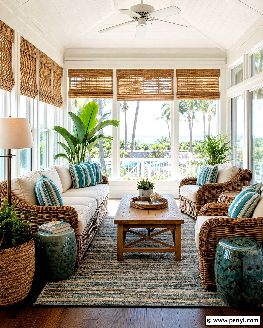 Coastal Sunroom - 20 beach interior design coastal style ideas