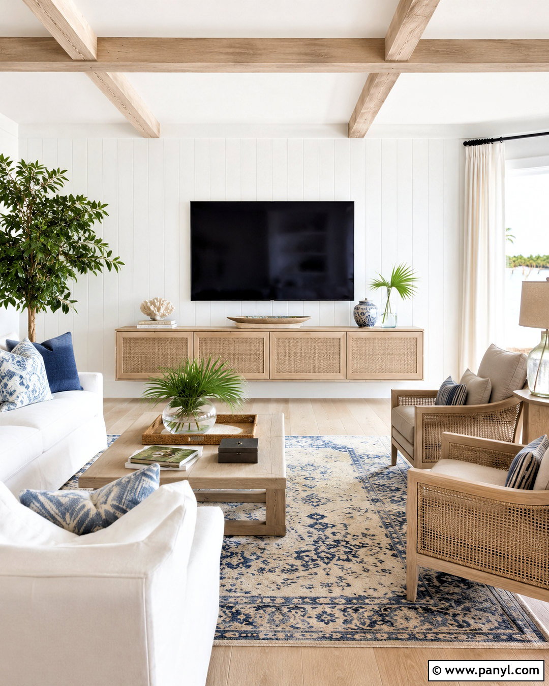 Coastal TV Wall - 20 living room inspiration tv wall ideas