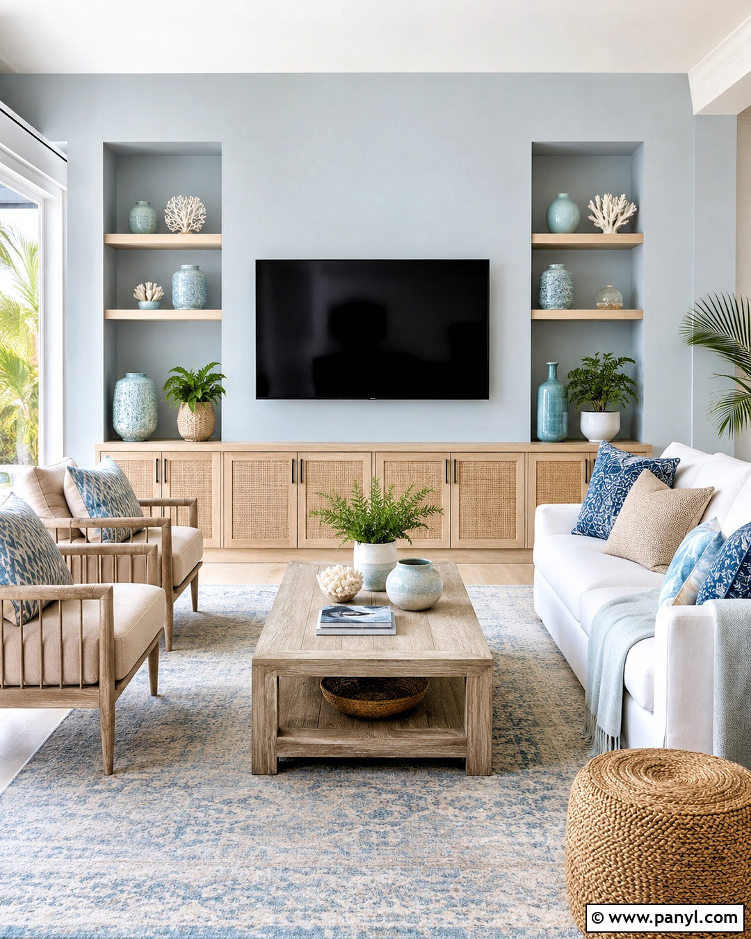 Coastal TV Wall - 20 living room tv wall design ideas
