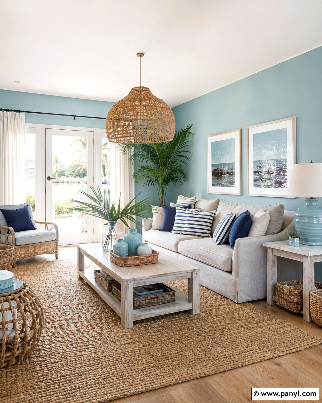 Coastal Teal Walls With Pale Grey Sofa - 20 Teal Walls Grey Sofa Ideas