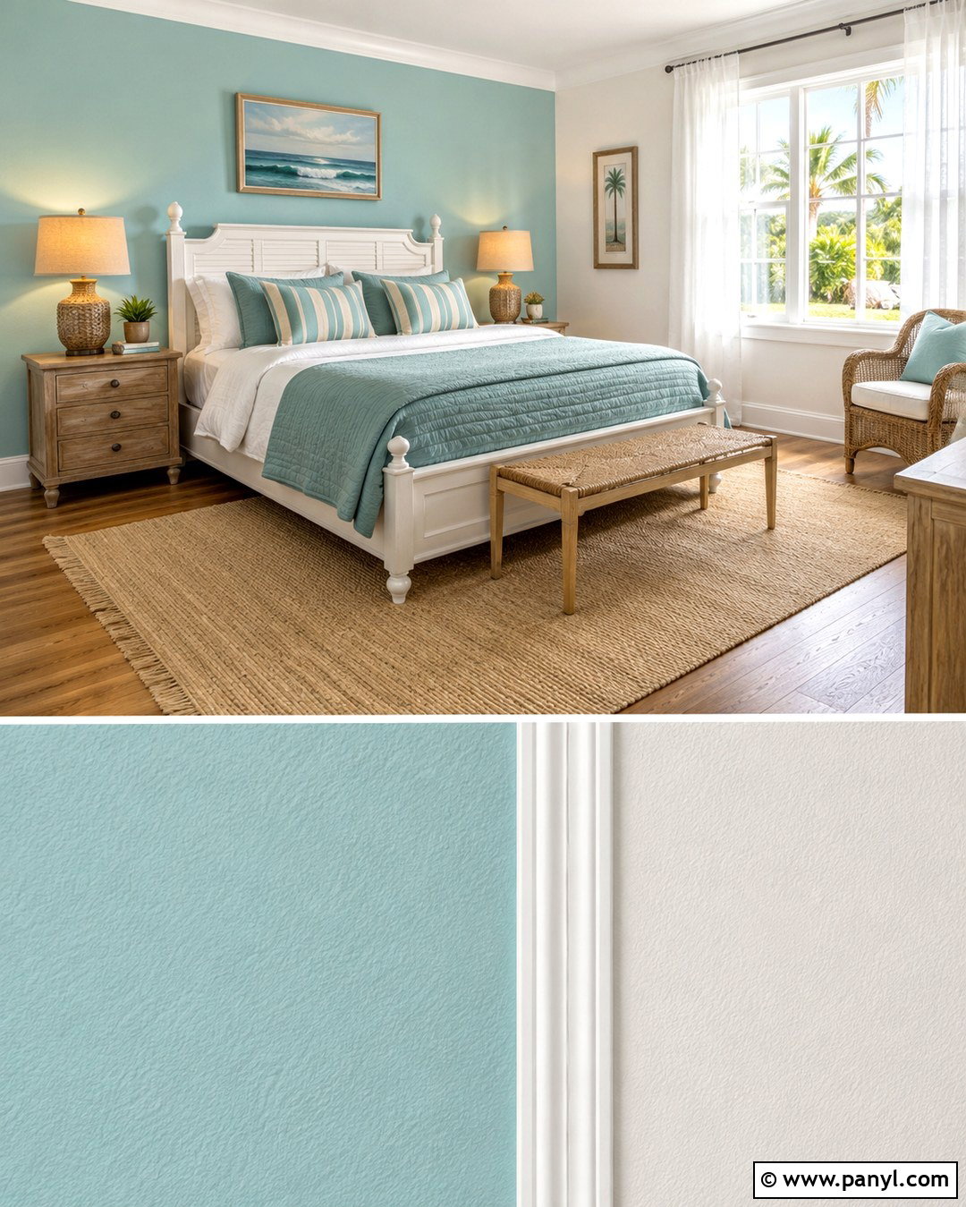 Coastal Turquoise And White Bedroom - 20 Turquoise And White Wall Paint Ideas