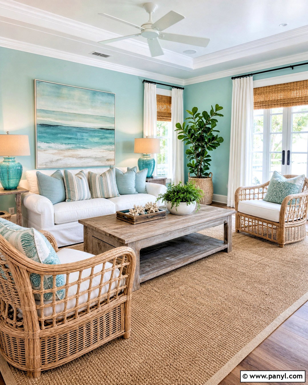 Coastal Turquoise Living Room - 20 turquoise living room ideas