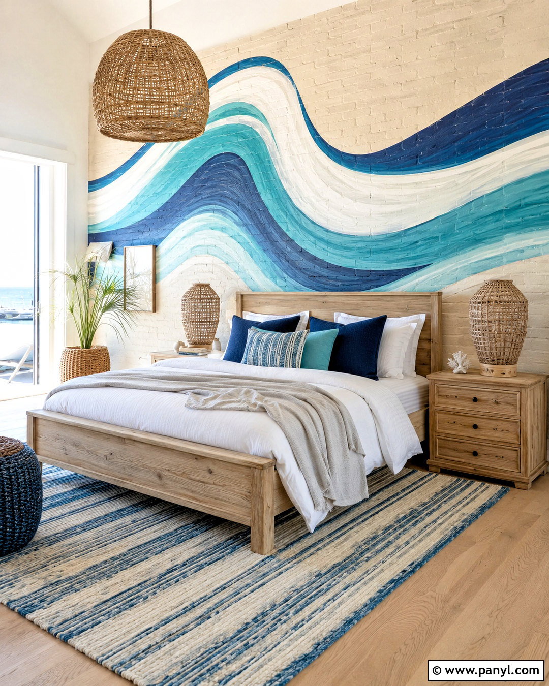 Coastal Wave Brick Wall Mural - 20 painting on brick wall ideas