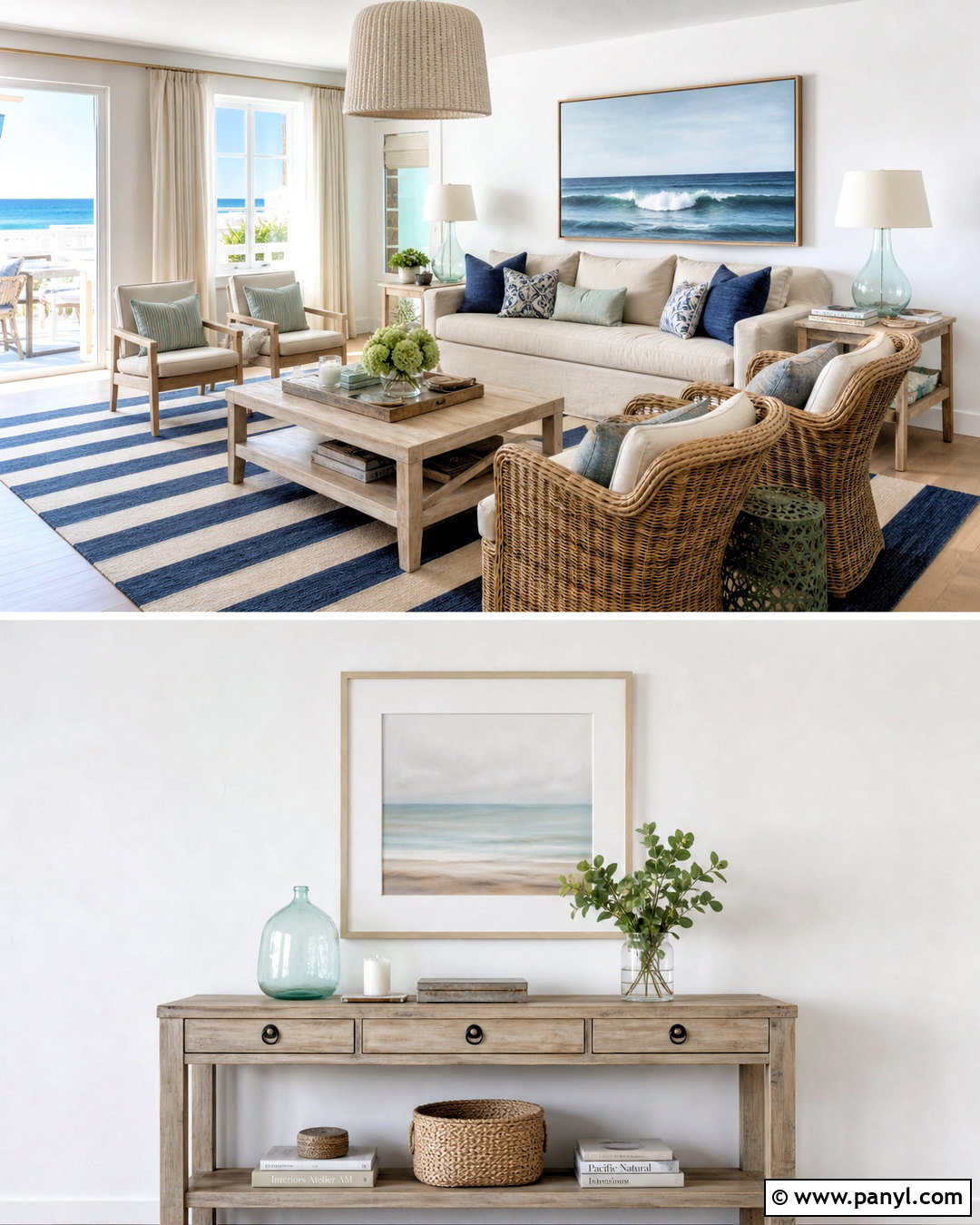 Coastal White Living Room Walls - 20 white wall ideas