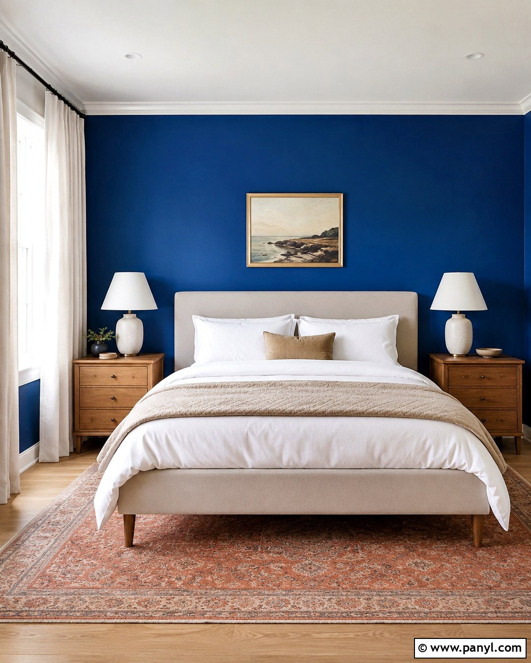 Cobalt Bedroom Wall Behind Bed - 20 Cobalt Wall Ideas